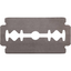 Double-edged shaving razor blade on a white background