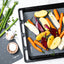 Reusable silicone baking mat on baking tray
