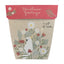 sow n sow australian christmas gift of seeds australian native everlasting daisies front of gift card showing illustration of cockatoo sitting in everlasting daisy plant