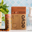 ecyo almond vanilla foaming hand wash start kit pump bottle with cylinder of soap refills and starter pack packaging