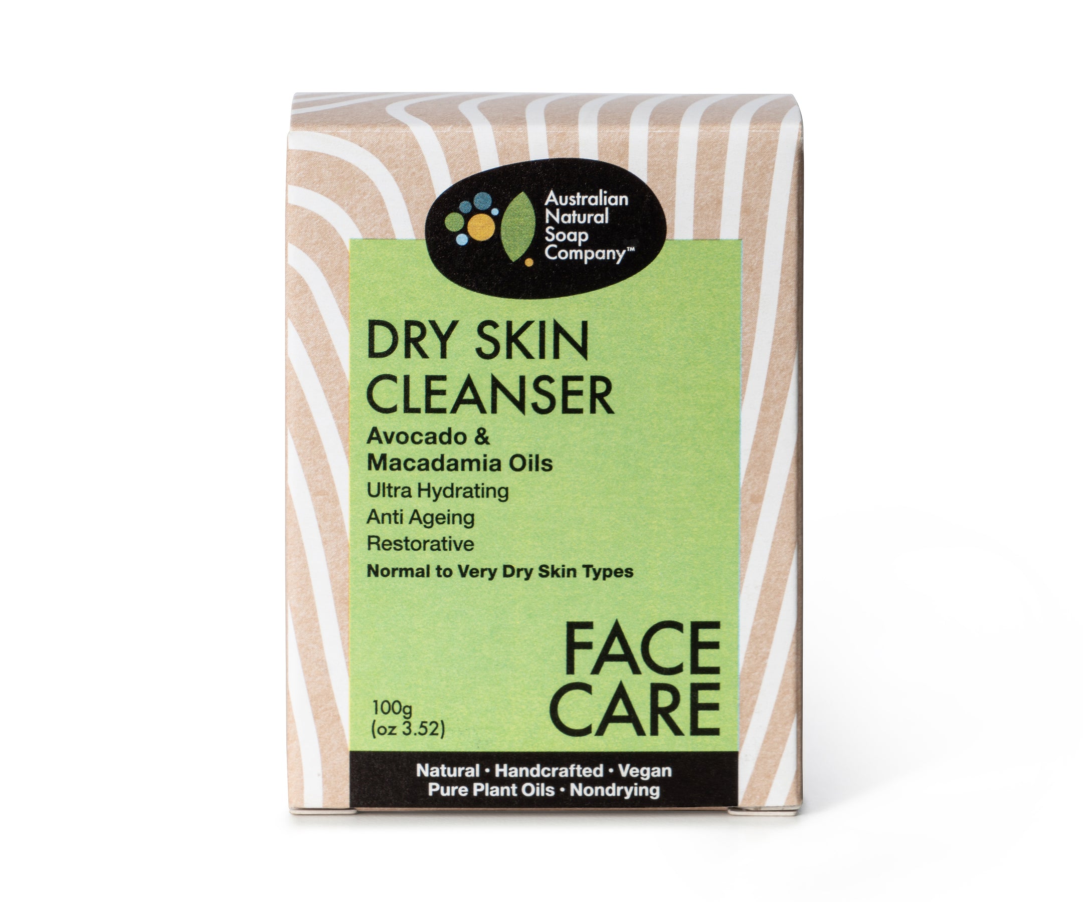 Australian Natural Soap Company Dry Skin Face Cleanser Bar Front of Box