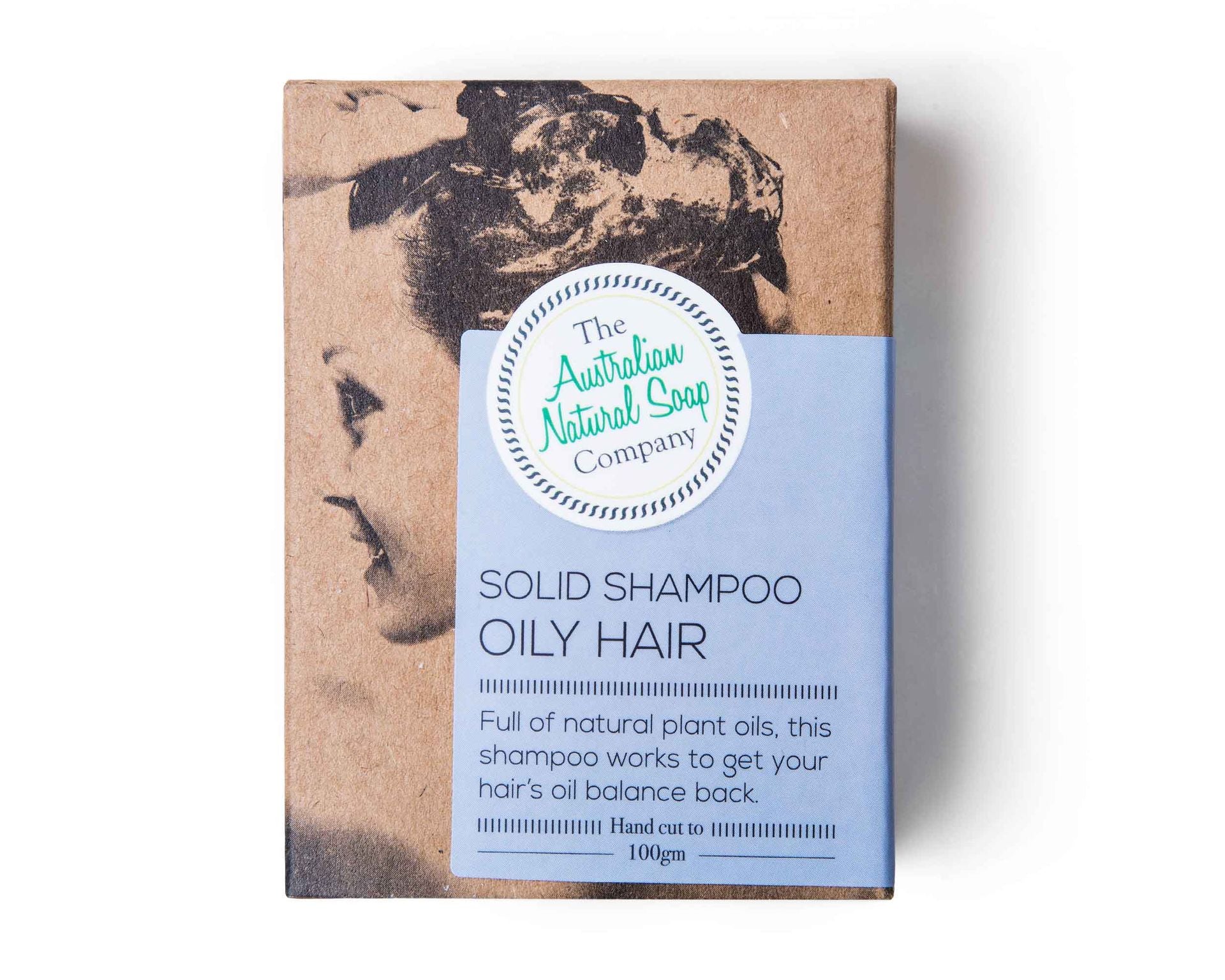 Australian Natural Soap Company shampoo bar for oily hair front of box