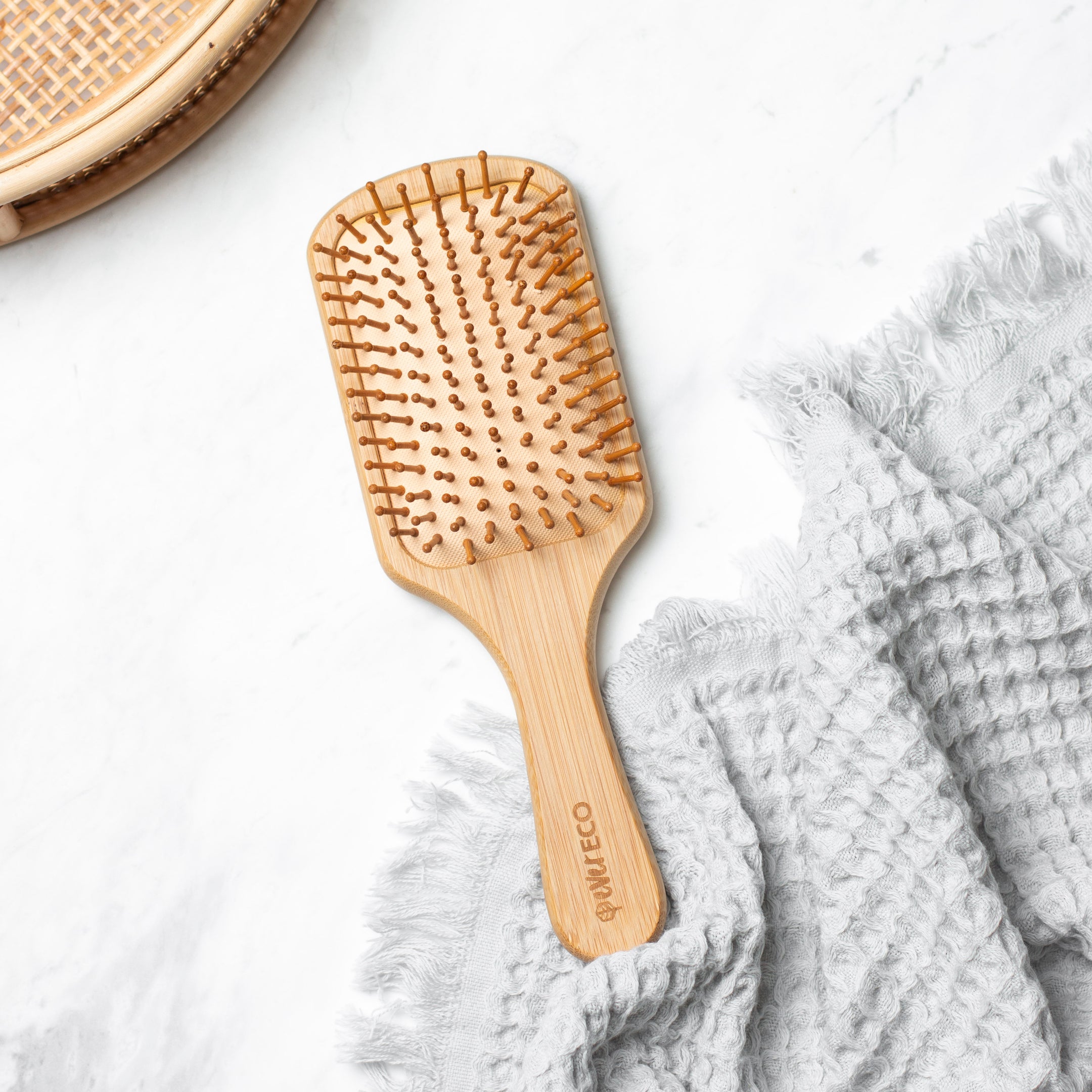 Ever Eco large paddle bamboo hair brush without packaging