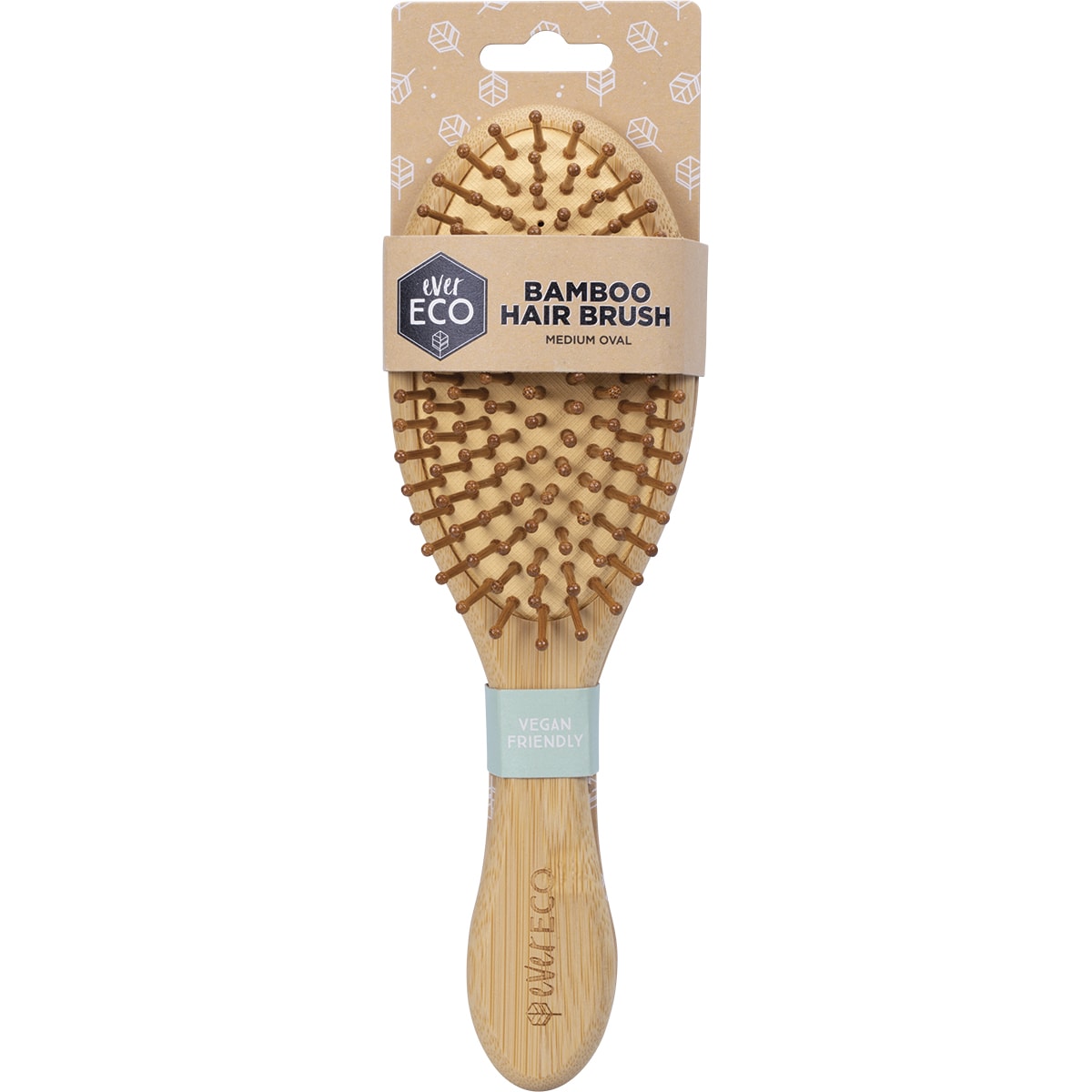 Ever Eco medium oval bamboo hairbrush in packaging