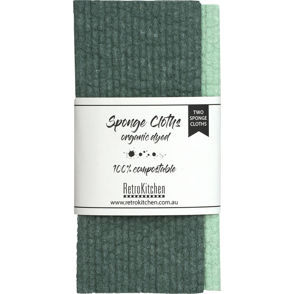 RetroKitchen Compostable Sponge Cloth Set - Forest (2 pack) | Indisposable