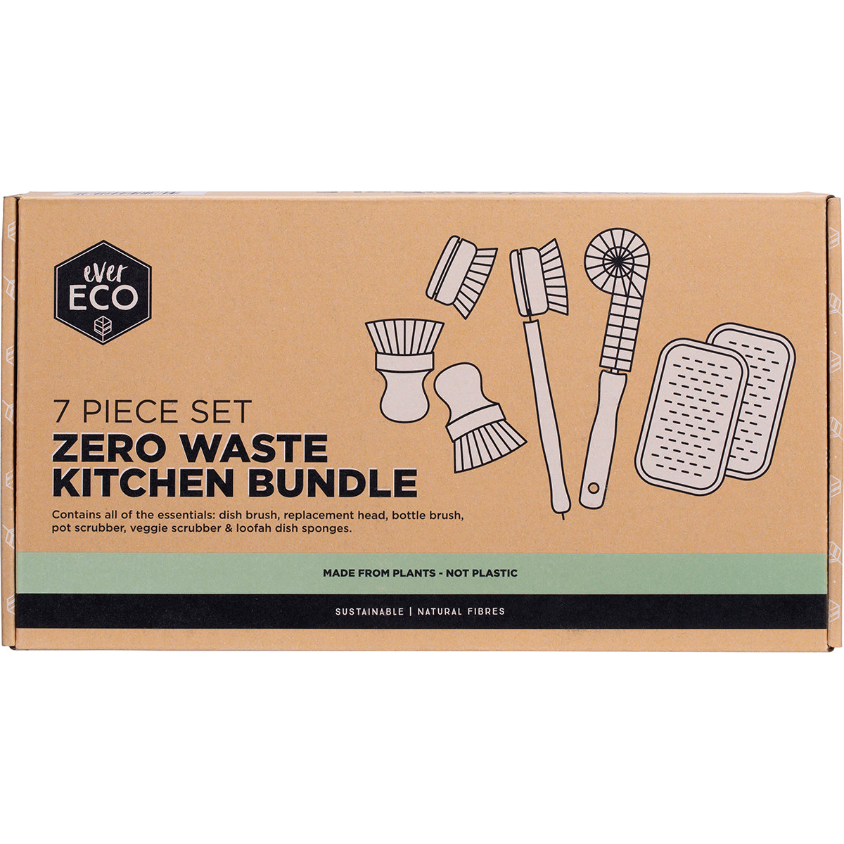 Product box front for ever eco zero waste kitchen cleaning bundle 7 piece set