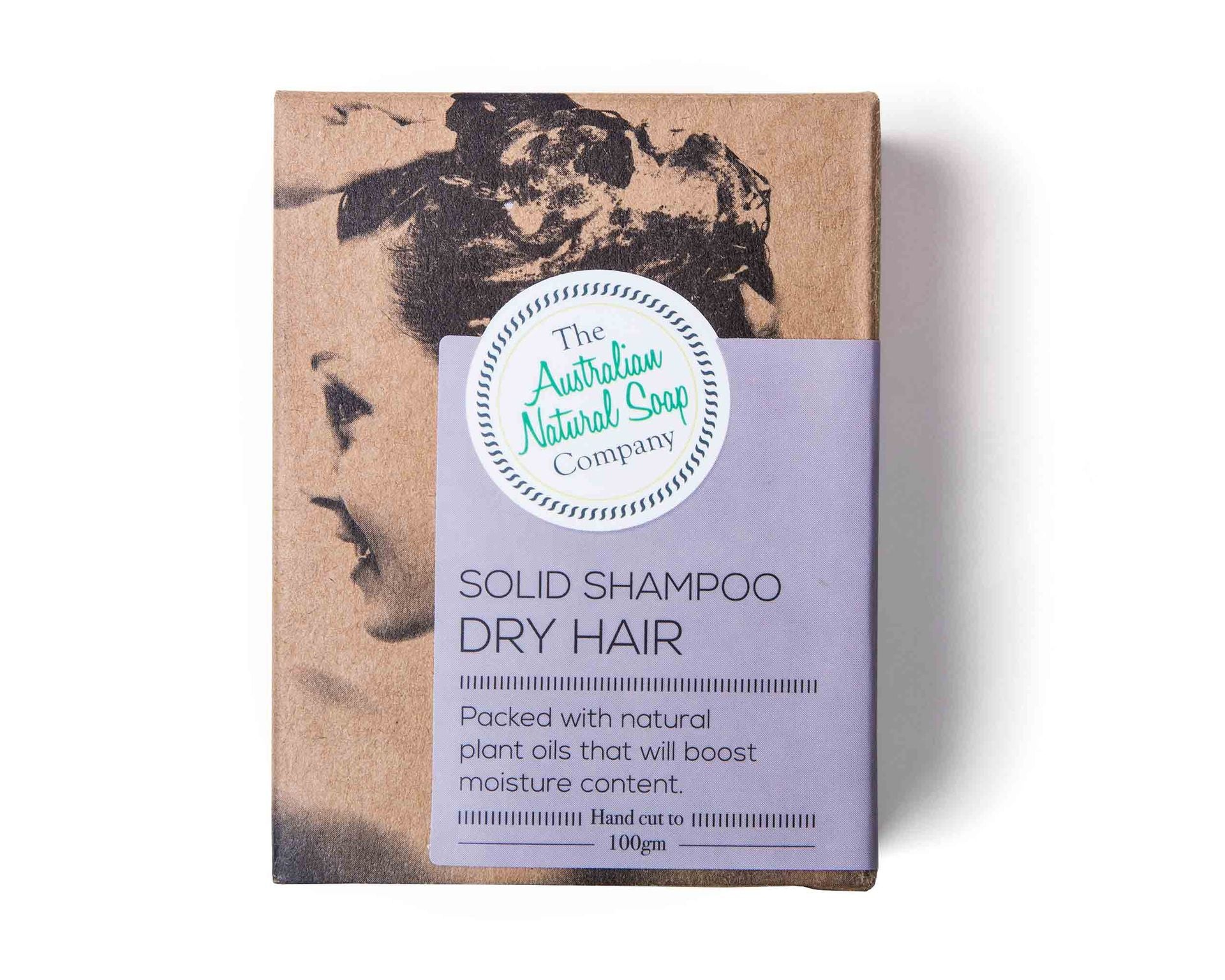 Australian Natural Soap Company shampoo bar for dry hair front of box