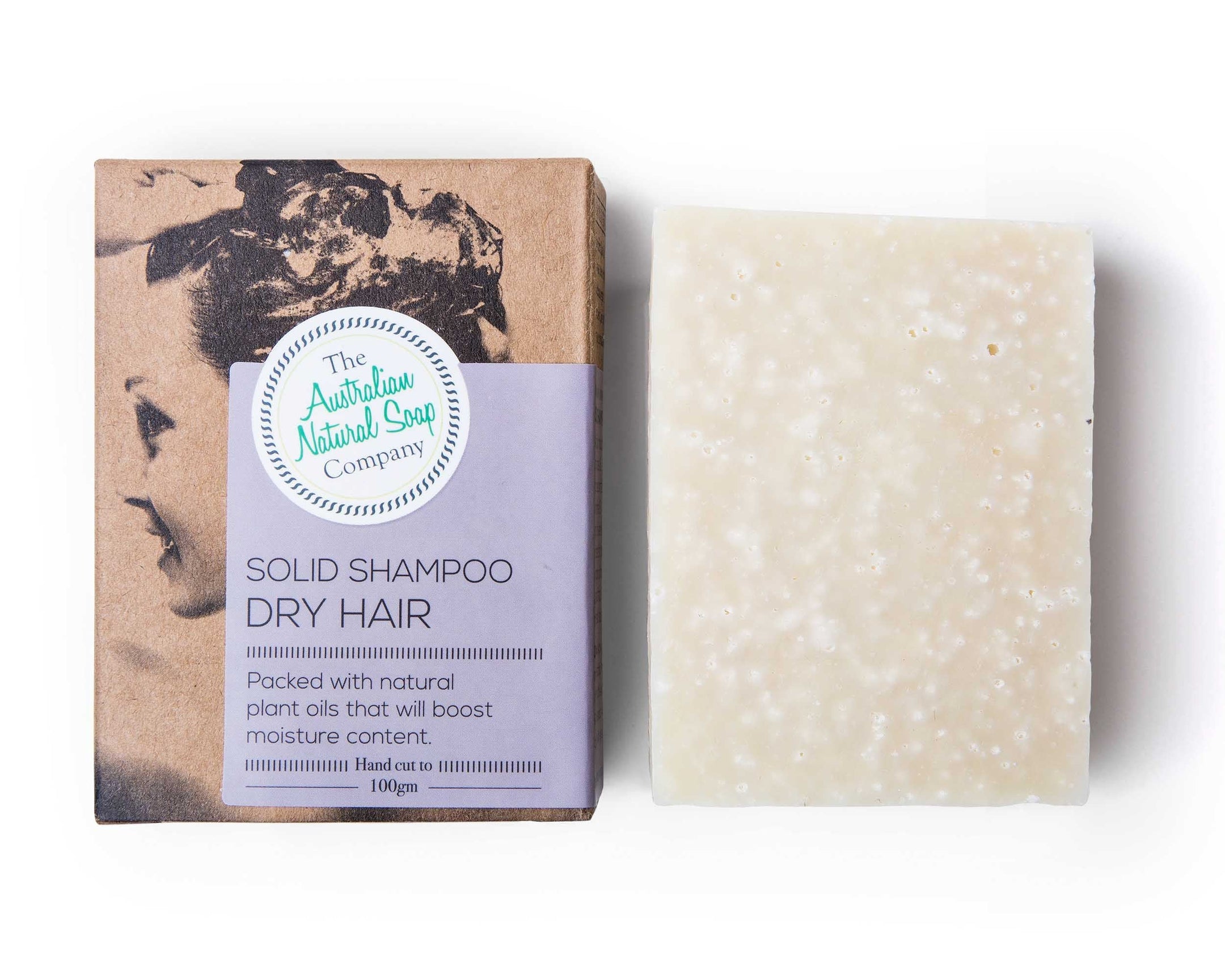 Australian Natural Soap Company shampoo bar for dry hair box and bar
