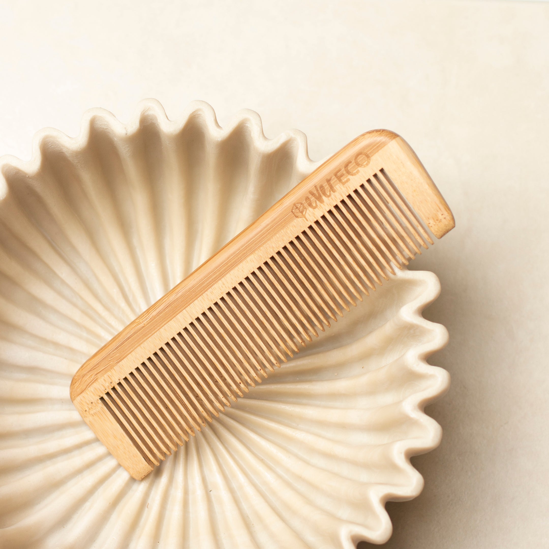 Ever Eco wooden fine tooth hair comb without packaging